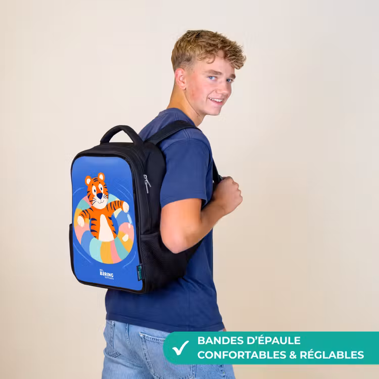 Sac à dos enfant - Noir - Tigre - Bandeau de natation - Eau — 11
