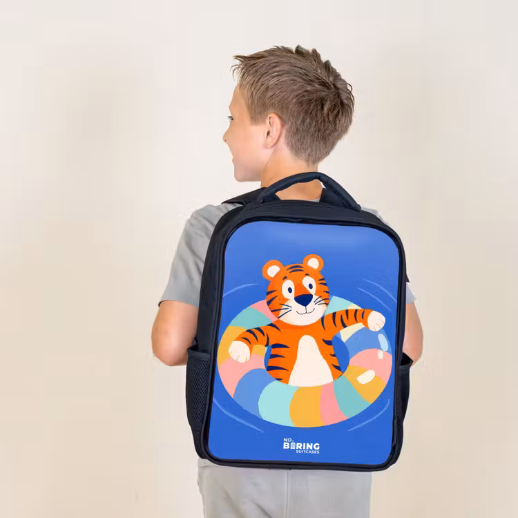 Sac à dos enfant - Noir - Tigre - Bandeau de natation - Eau — 2