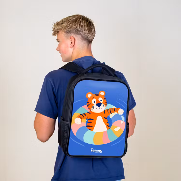 Sac à dos enfant - Noir - Tigre - Bandeau de natation - Eau — 5
