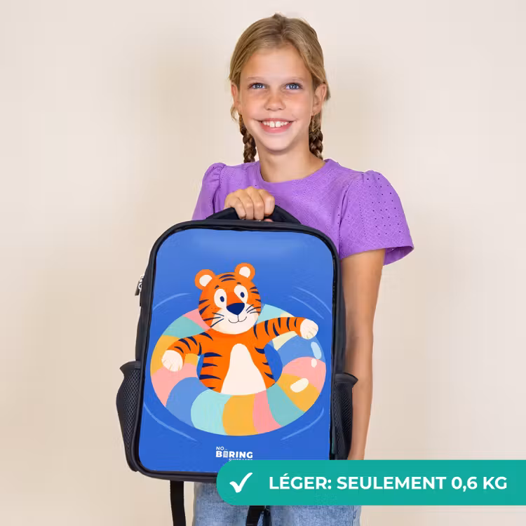Sac à dos enfant - Noir - Tigre - Bandeau de natation - Eau — 9
