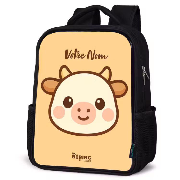 Sac à dos enfant - Noir - Kawai - Vache - Marron — 6
