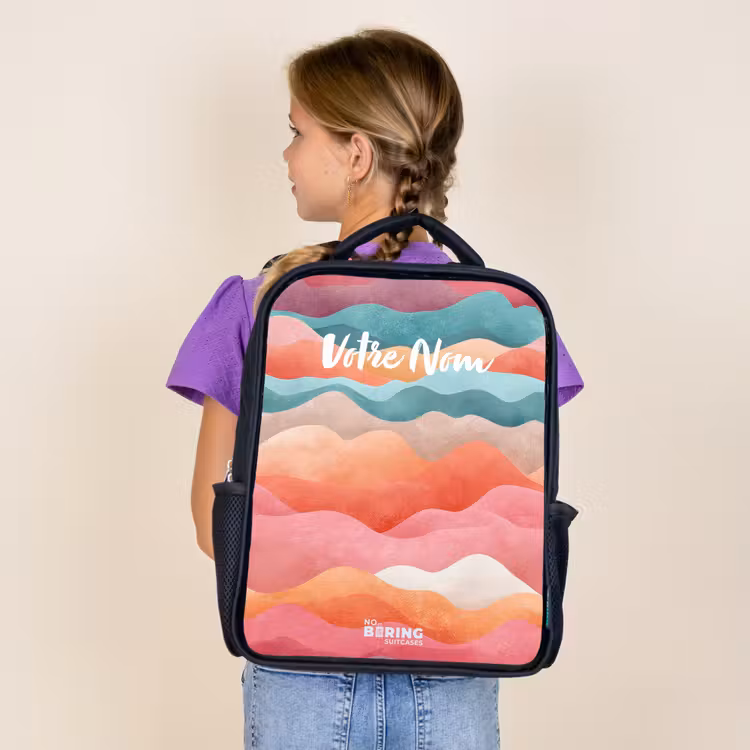 Sac à dos enfant - Noir - Vagues abstraites — 4