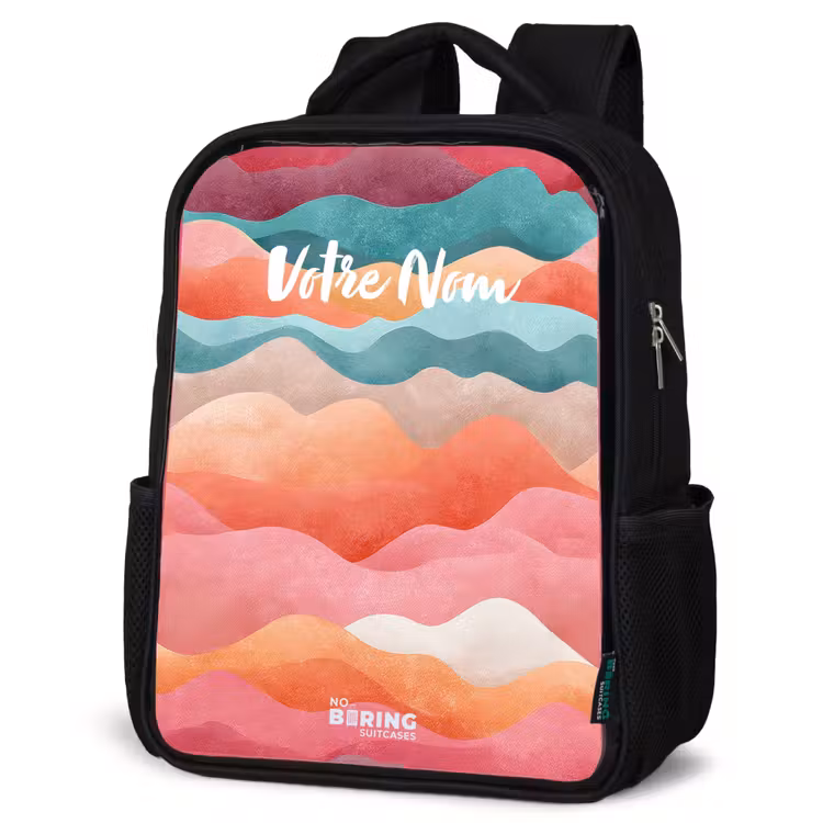 Sac à dos enfant - Noir - Vagues abstraites — 6