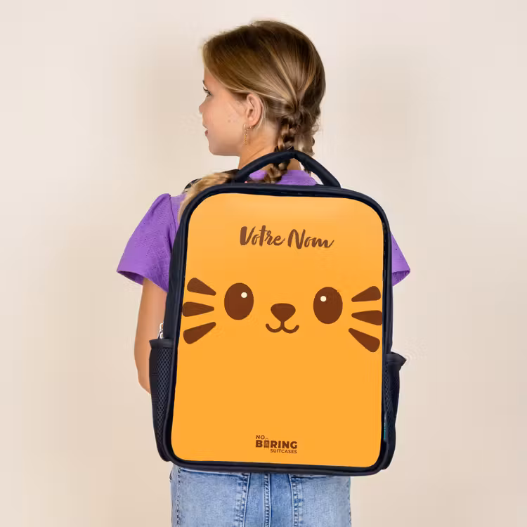Sac à dos enfant - Noir - Kawai - Tiger - Orange — 4