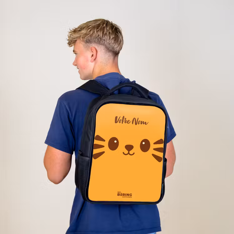 Sac à dos enfant - Noir - Kawai - Tiger - Orange — 5