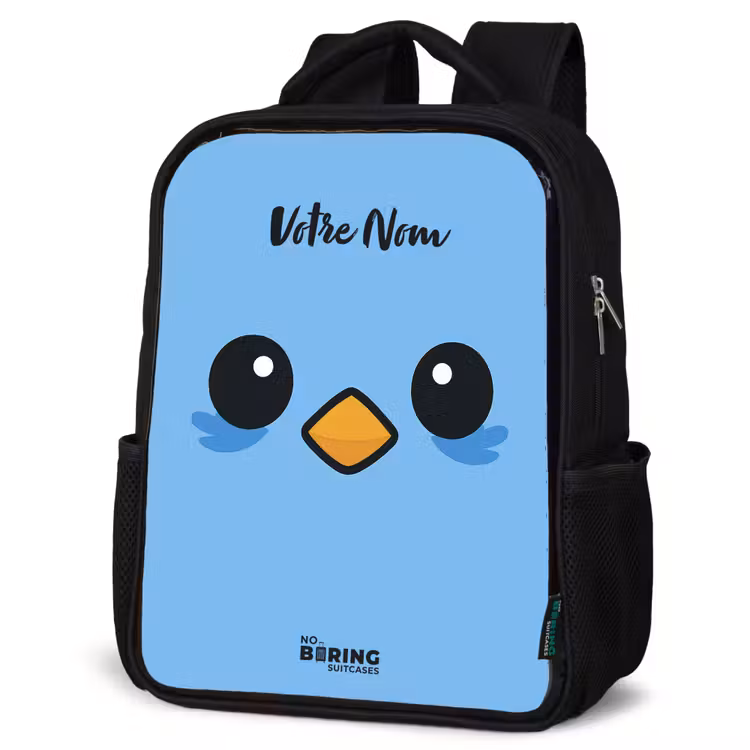 Sac à dos enfant - Noir - Kawai - Oiseau - Bleu — 6