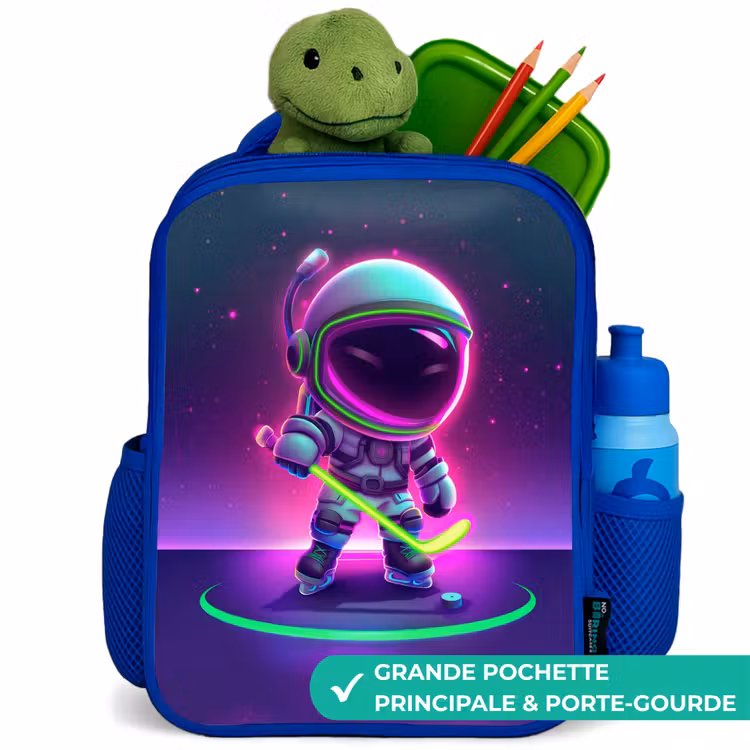 Sac à dos enfant - Bleu - Hockey dans l'espace — 5