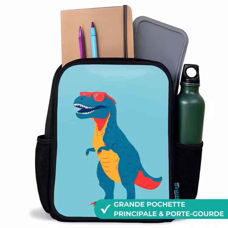 Sac à dos enfant - Noir - Dinosaur - Blue - Lunettes de soleil — 10