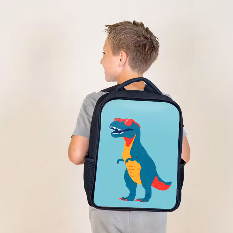 Sac à dos enfant - Noir - Dinosaur - Blue - Lunettes de soleil — 2