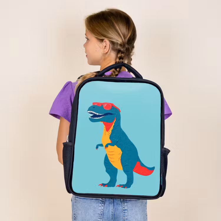 Sac à dos enfant - Noir - Dinosaur - Blue - Lunettes de soleil — 4