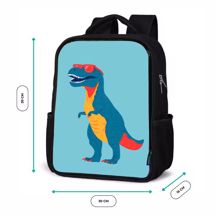 Sac à dos enfant - Noir - Dinosaur - Blue - Lunettes de soleil — 8