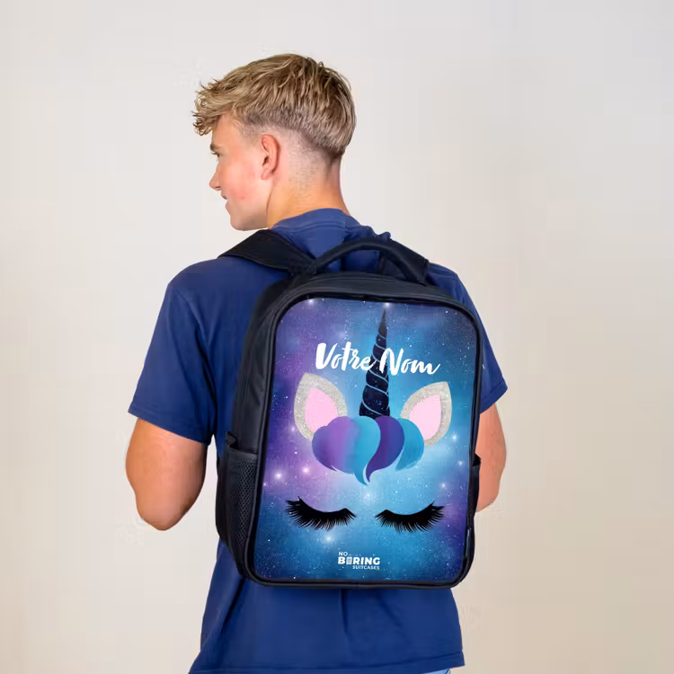 Sac à dos enfant - Noir - Licorne sur fond de ciel étoilé — 5