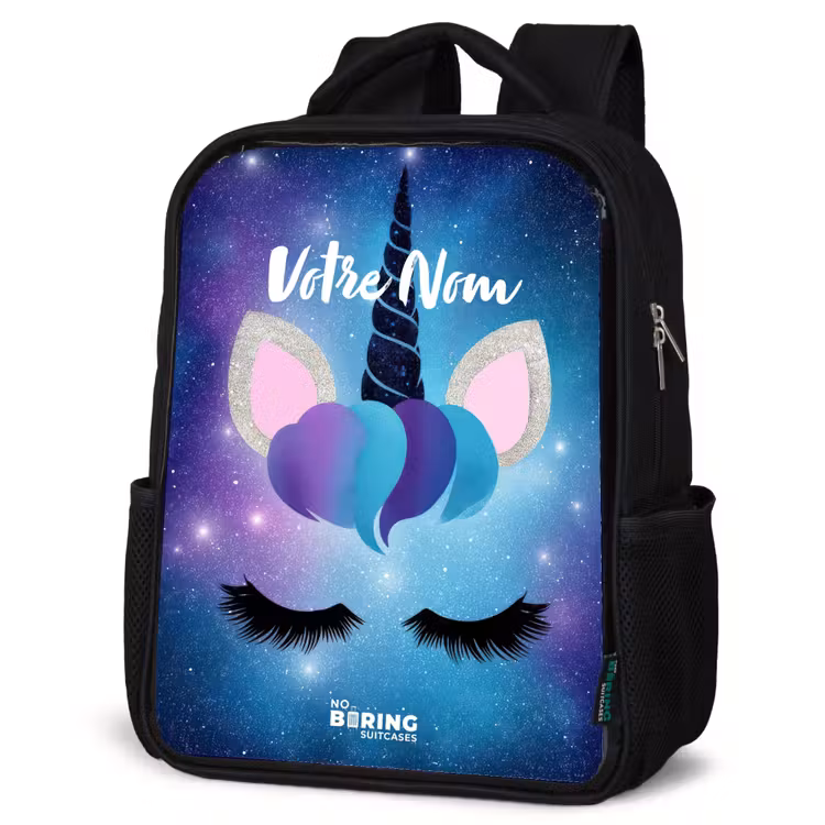 Sac à dos enfant - Noir - Licorne sur fond de ciel étoilé — 6