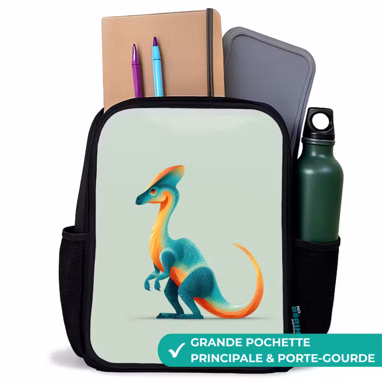 Sac à dos enfant - Noir - Queue - Dino - Minimaliste - Bleu — 10
