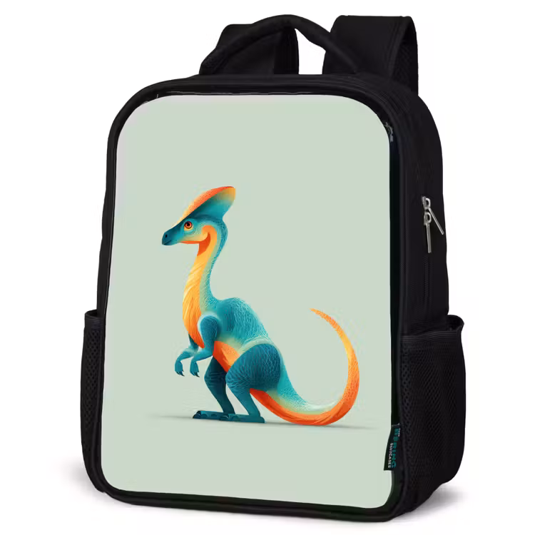Sac à dos enfant - Noir - Queue - Dino - Minimaliste - Bleu — 6
