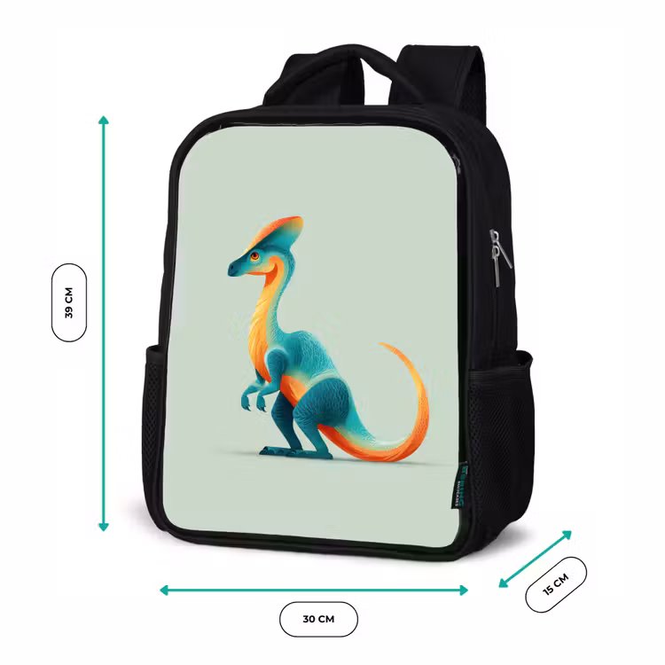 Sac à dos enfant - Noir - Queue - Dino - Minimaliste - Bleu — 8