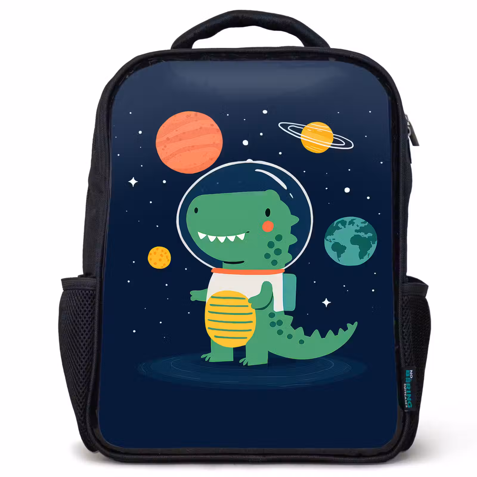Sac à dos enfant - Noir - Dino - Combinaison spatiale - Planètes — 1