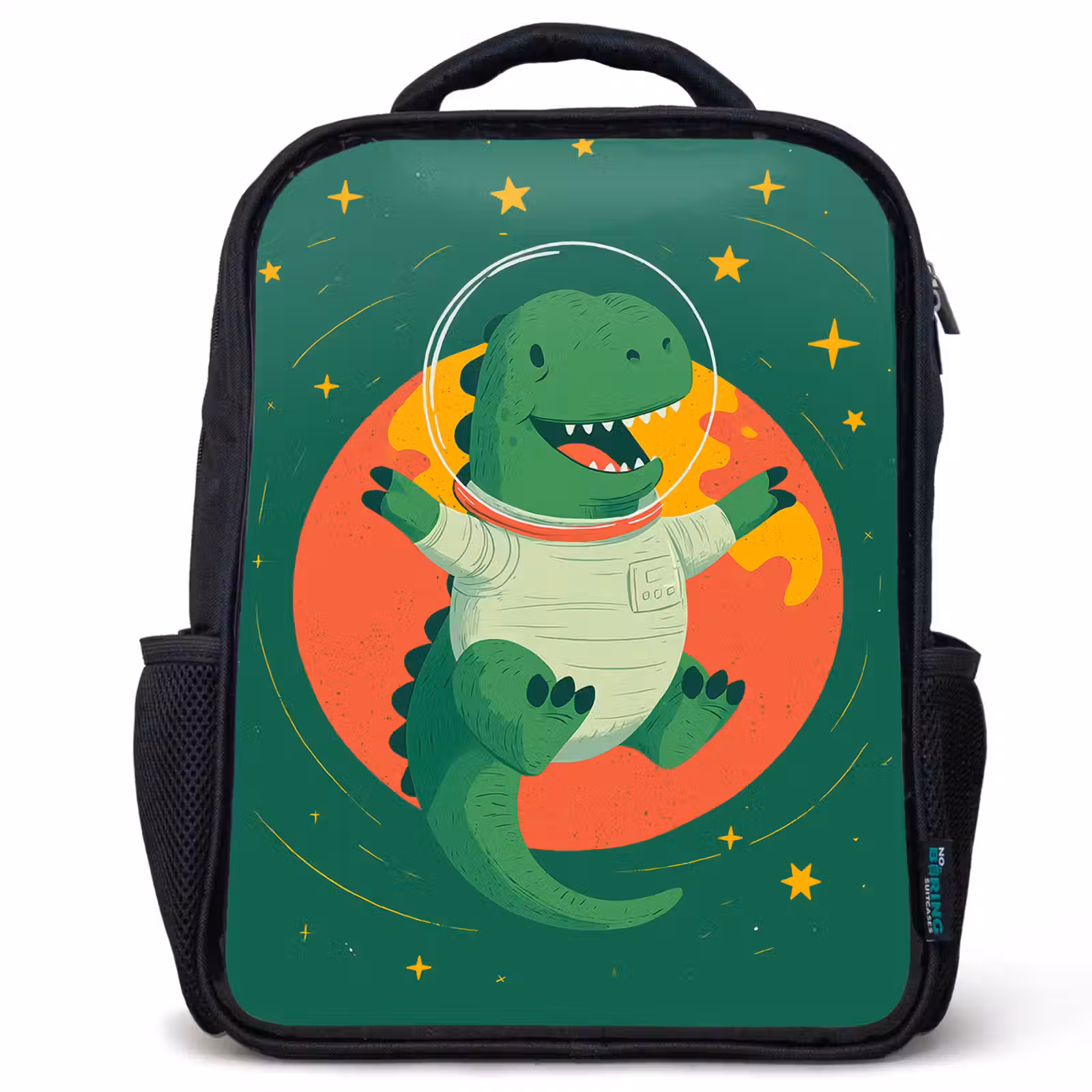 Sac à dos enfant - Noir - Dino - Vert - Planète — 1