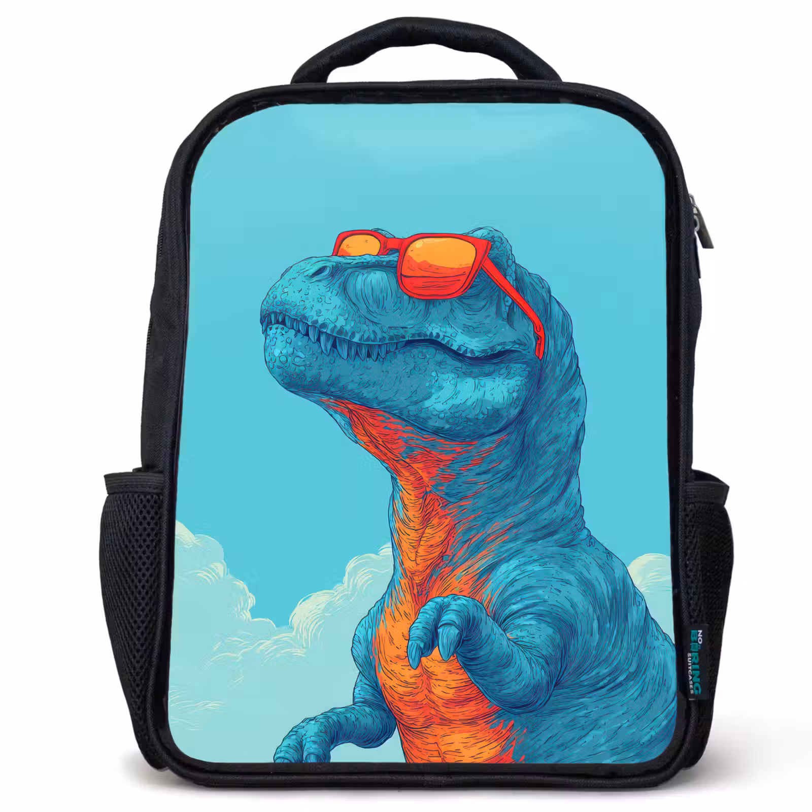 Sac à dos enfant - Noir - T-Rex - Blue - Clouds - Lunettes de soleil — 1