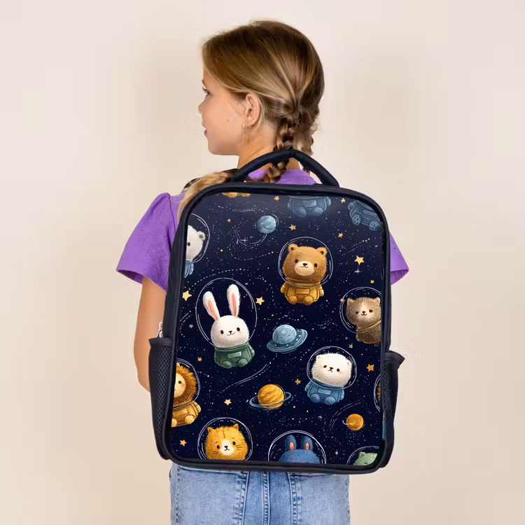 Sac à dos enfant - Noir - Animaux - Ciel étoilé - Espace — 4