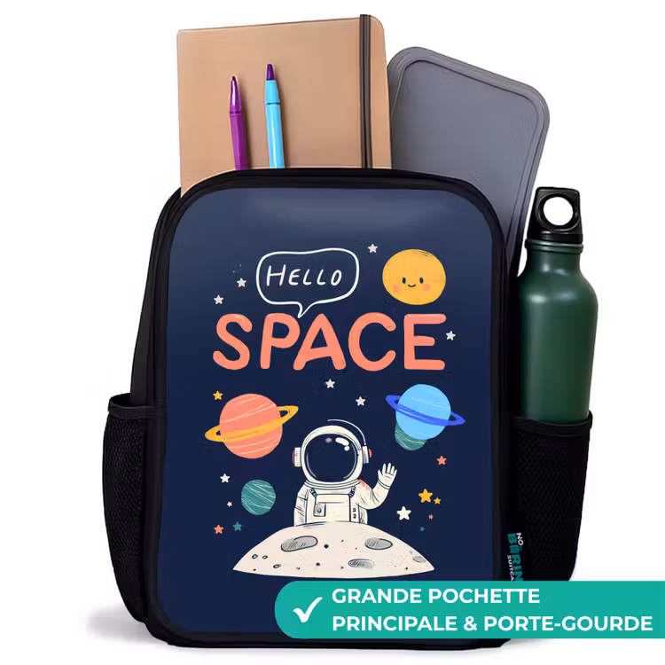 Sac à dos enfant - Noir - Astronaute - Espace - Planètes — 10