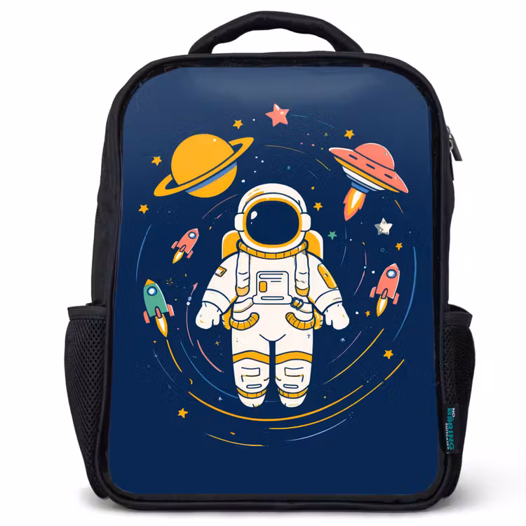 Sac à dos enfant - Noir - Astronaute - Planètes - Fusée — 1