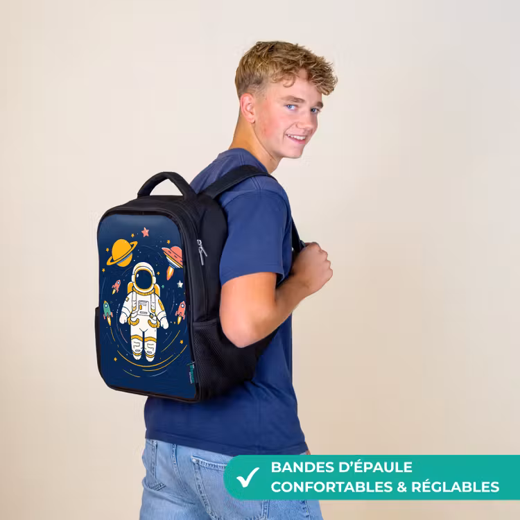 Sac à dos enfant - Noir - Astronaute - Planètes - Fusée — 11