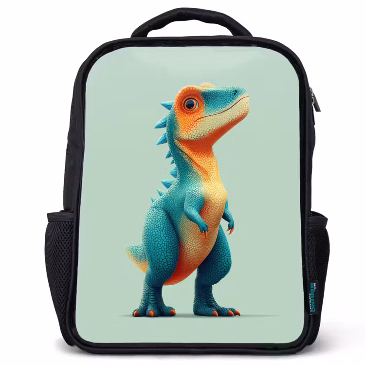 Sac à dos enfant - Noir - Caricature - Dino - Orange - Skittles — 1