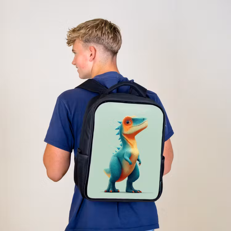 Sac à dos enfant - Noir - Caricature - Dino - Orange - Skittles — 5