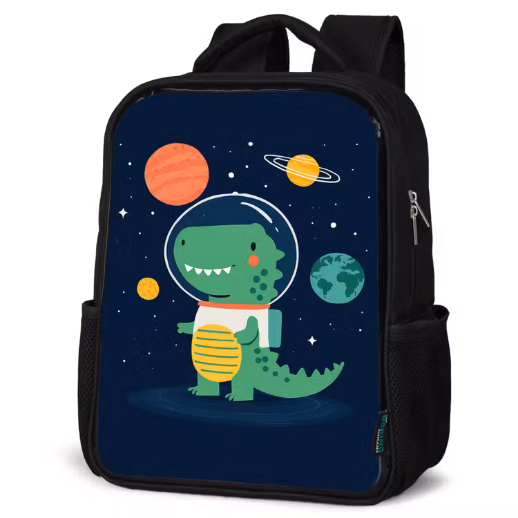 Sac à dos enfant - Noir - Dino - Combinaison spatiale - Planètes — 6