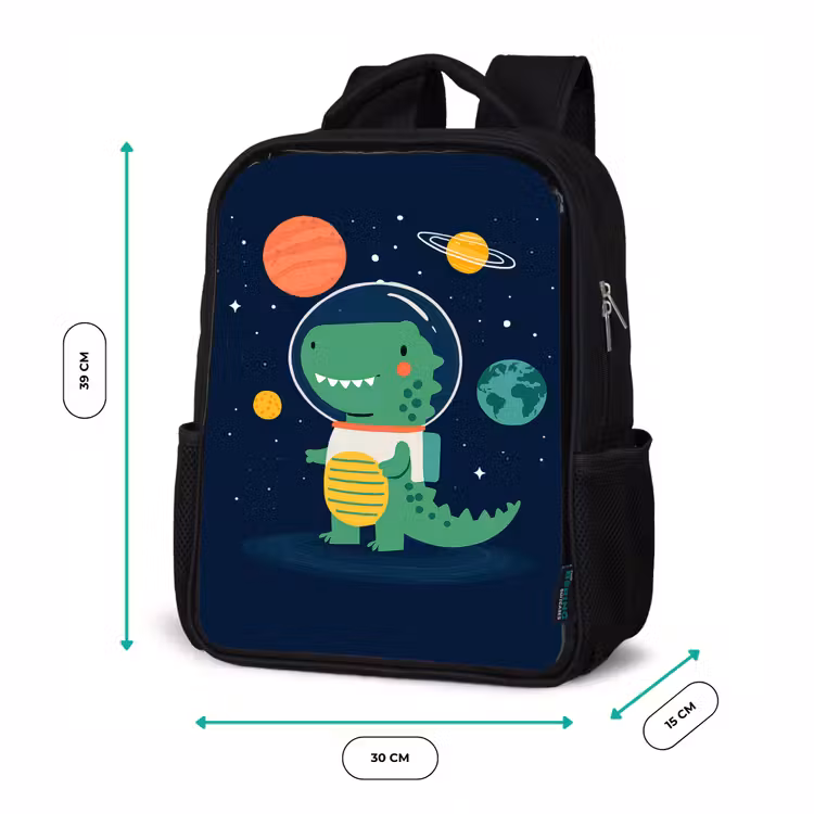 Sac à dos enfant - Noir - Dino - Combinaison spatiale - Planètes — 8