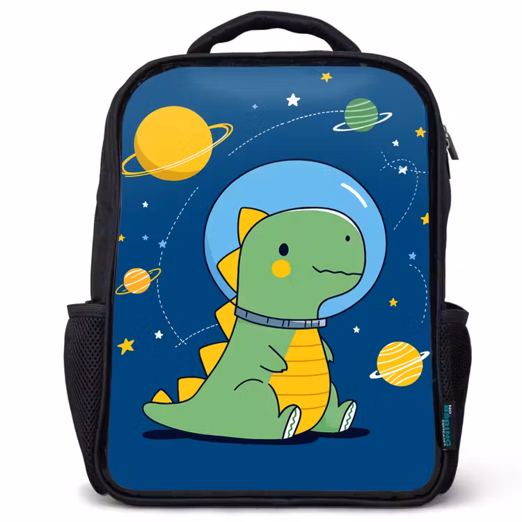 Sac à dos enfant - Noir - Dino - Espace - Planètes — 1