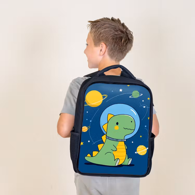 Sac à dos enfant - Noir - Dino - Espace - Planètes — 2
