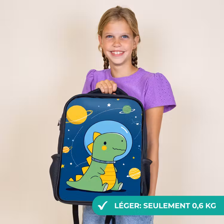 Sac à dos enfant - Noir - Dino - Espace - Planètes — 9