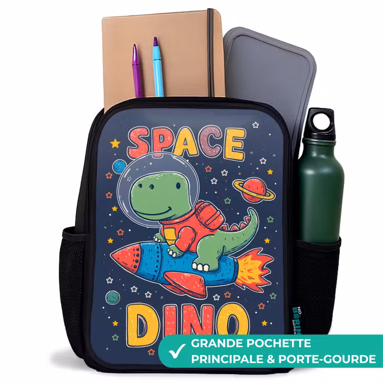 Sac à dos enfant - Noir - Dino - Rocket - Coloré — 10