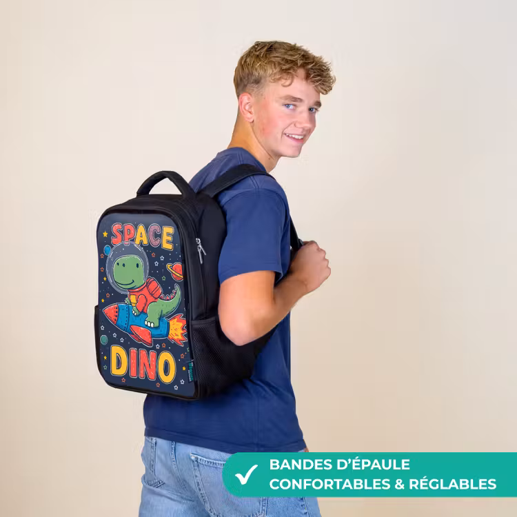 Sac à dos enfant - Noir - Dino - Rocket - Coloré — 11
