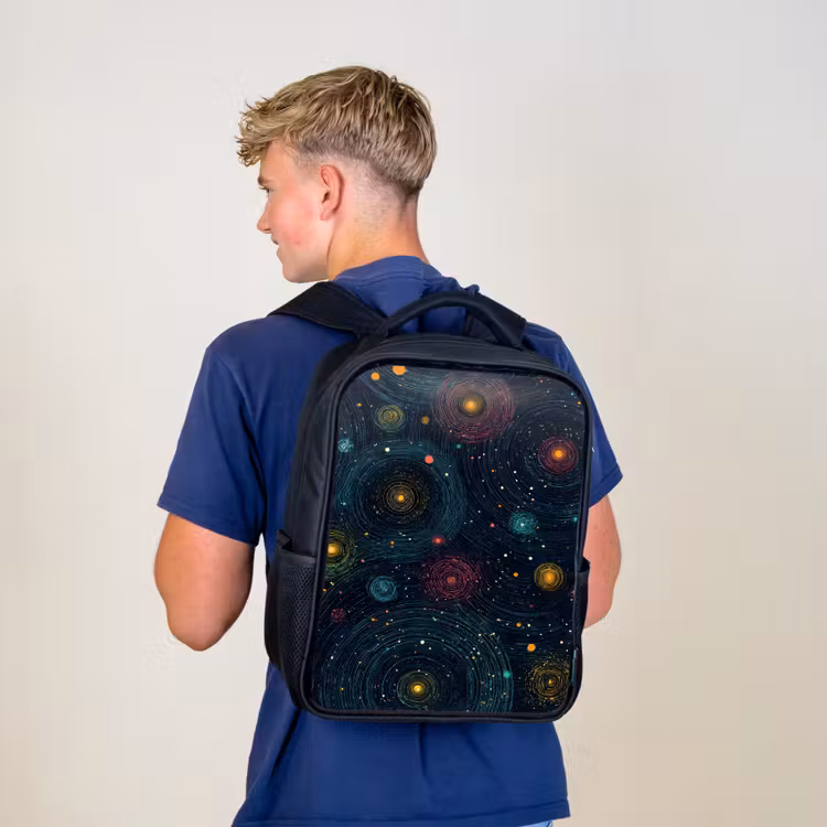 Sac à dos enfant - Noir - Étoiles - Colorées - Noyaux lumineux — 5