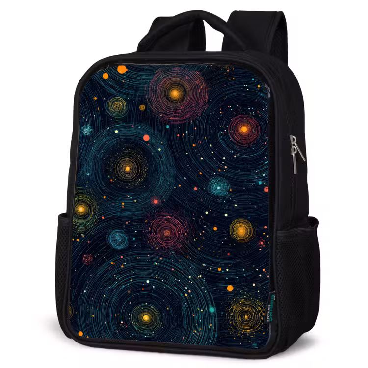 Sac à dos enfant - Noir - Étoiles - Colorées - Noyaux lumineux — 6