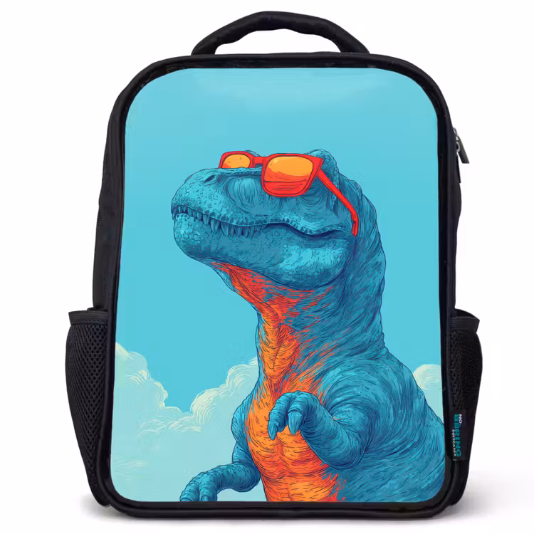 Sac à dos enfant - Noir - T-Rex - Blue - Clouds - Lunettes de soleil — 1