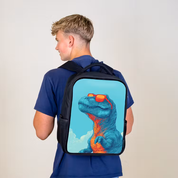 Sac à dos enfant - Noir - T-Rex - Blue - Clouds - Lunettes de soleil — 5