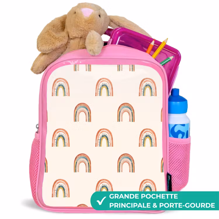 Sac à dos enfant - Rose - Boho - Arc-en-ciel - Motif — 2