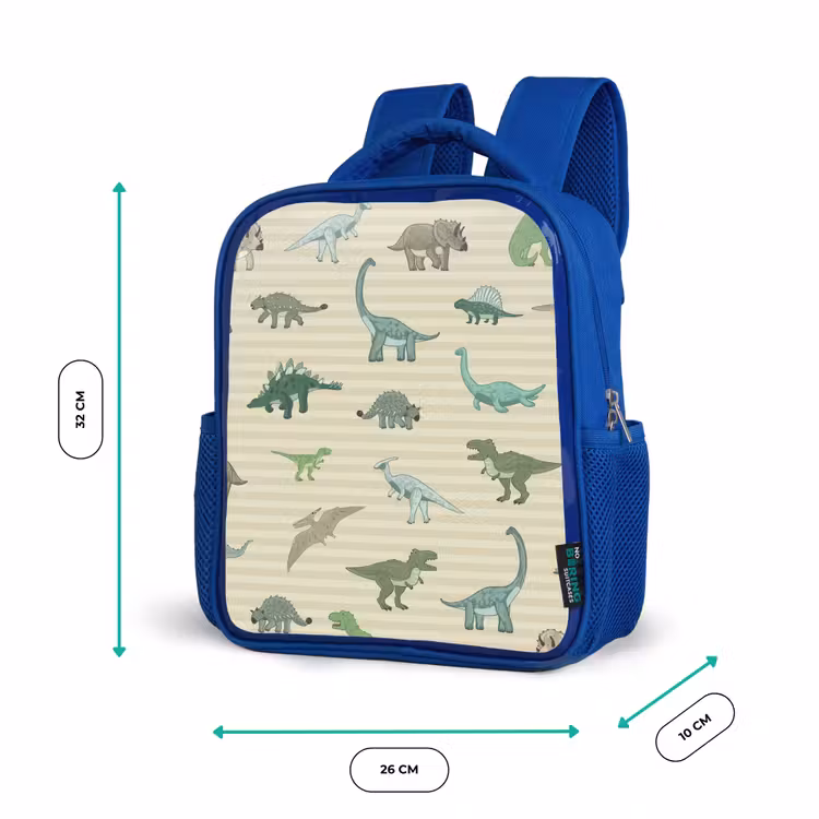 Sac à dos enfant - Bleu - Dino - Motif - Rayures - Vert — 6