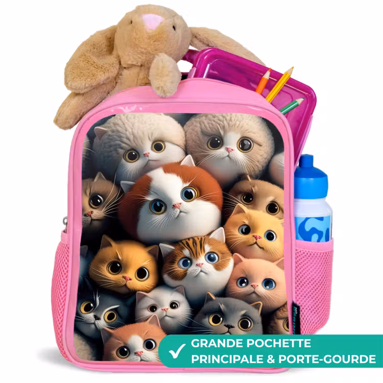 Sac à dos enfant - Rose - Chats orange — 2