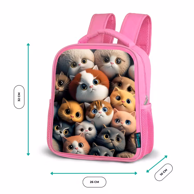 Sac à dos enfant - Rose - Chats orange — 3