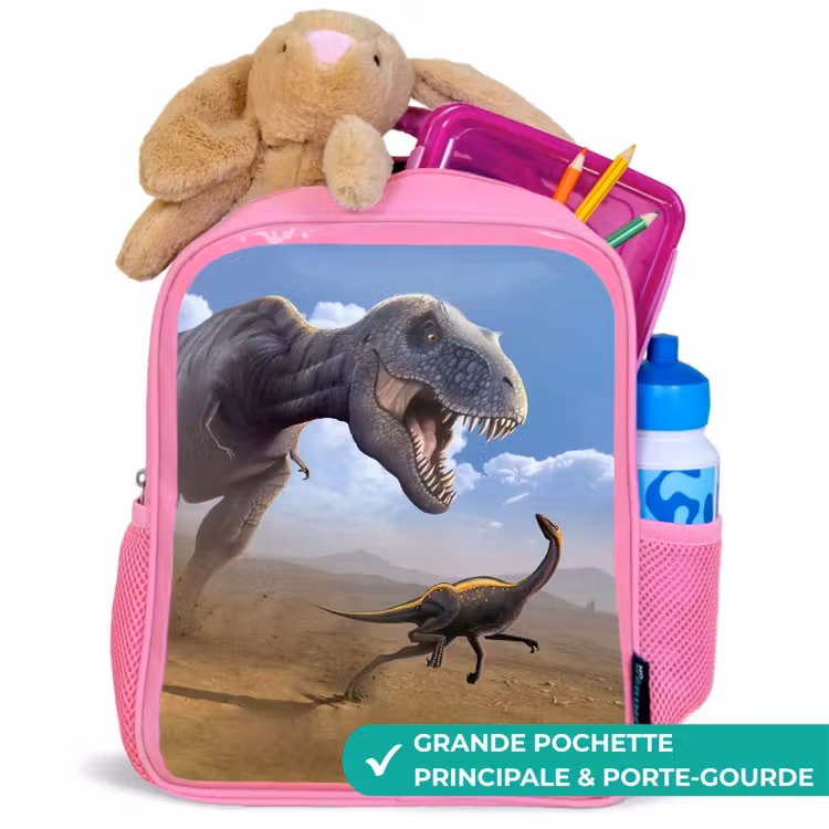 Sac à dos enfant - Rose - Dino - Faune - Dessin - Enfants - Garçons — 2