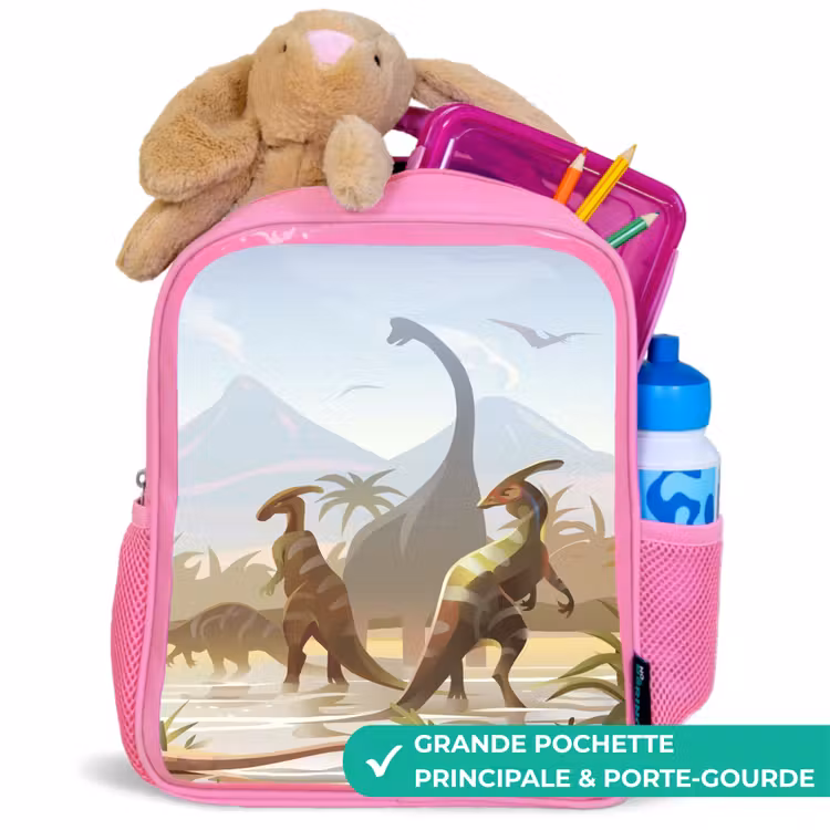 Sac à dos enfant - Rose - Dinosaure - Paysage - Tropical - Enfants - Garçons — 2