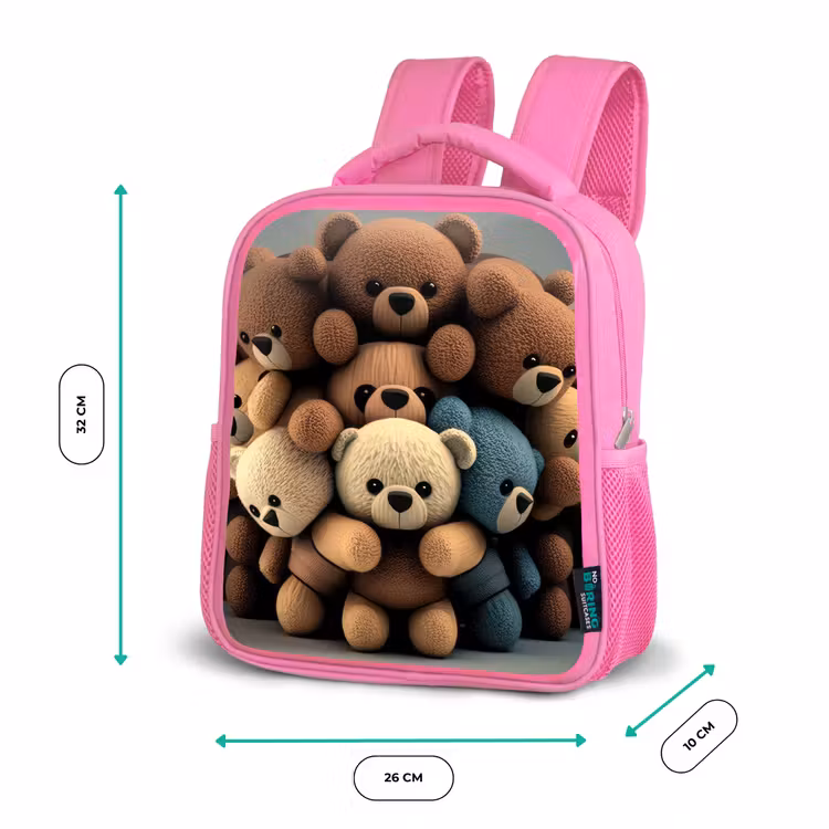 Sac à dos enfant - Rose - Oursons en peluche — 3