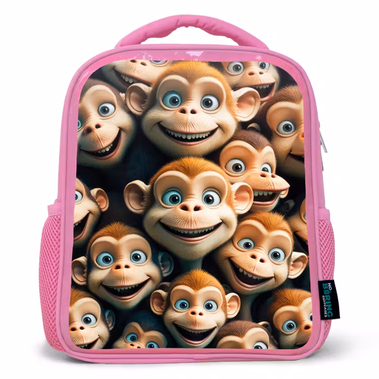 Sac à dos enfant - Rose - Traits de singe — 1