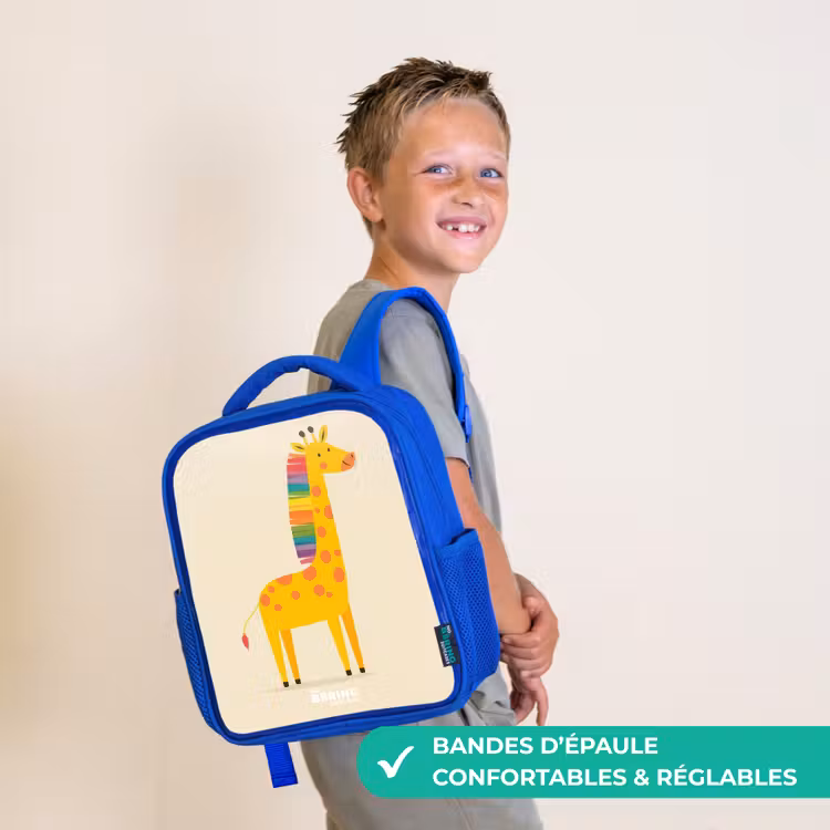 Sac à dos enfant - Bleu - Girafe - Animal - Coloré — 4