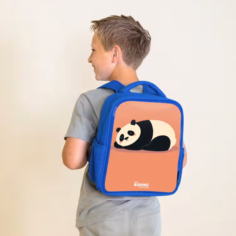 Sac à dos enfant - Bleu - Panda - Dormant - Orange — 2